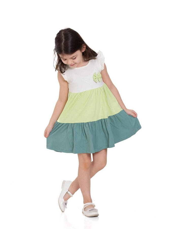 Three-Colored Ruffled Dress - 3