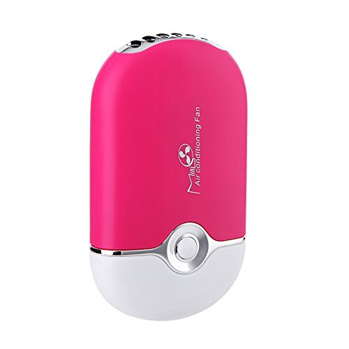 ThreeH Portable Mini Personal Fan Handheld USB Rechargeable Bladeless Air Conditioner Mute Electric Built-in Li-ion Battery Powered Desk Cooling Fan H-F015Pink - 1