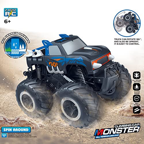 Threeking 1:16 Pick-up Toys RC Car Truck Toys Remote Control Cars Body Waterproofing Suitable for All Terrain 4WD Off-Road Car Gifts Presents for Boys/Girls Ages 6+ - 4