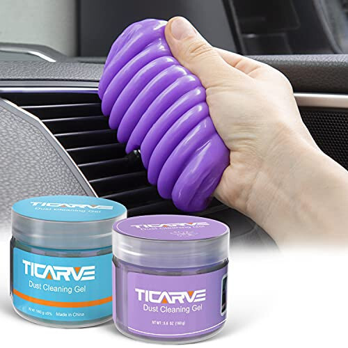 TICARVE 2Pack Cleaning Gel for Car Cleaning Putty Car Slime for Cleaning Car Detailing Putty Detail Tools Car Interior Cleaner Automotive Car Cleaning Kits Keyboard Cleaner Blue Purple (320g/11.2oz) - 1