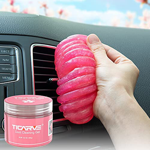 TICARVE Car Cleaning Gel Detailing Putty Car Putty Auto Detailing Tools Car Interior Cleaner Cleaning Slime Car Accessories Keyboard Cleaner Rose/NT WT: 5.6 oz (160 gr) - 1