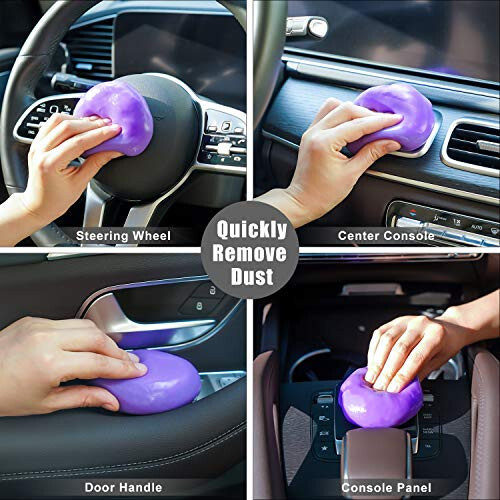 TICARVE Cleaning Gel for Car Detailing Car Vent Cleaner Cleaning Putty Gel Auto Car Interior Cleaner Dust Cleaning Mud for Cars and Keyboard Cleaner Cleaning Slime Purple - 4