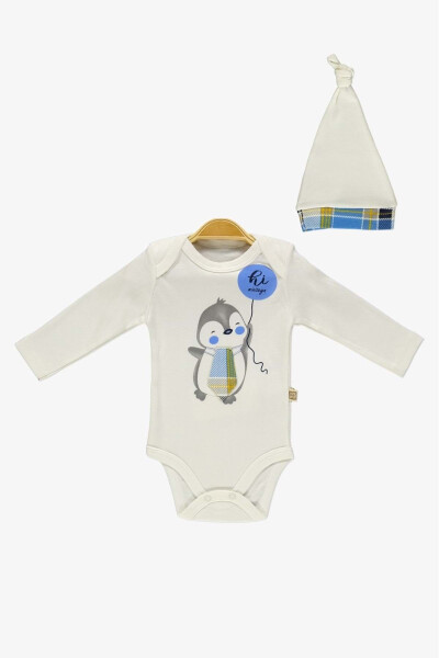 Tie Penguin Bodysuit, Pants, Hat Cotton Set MNK0587 BLUE - 20