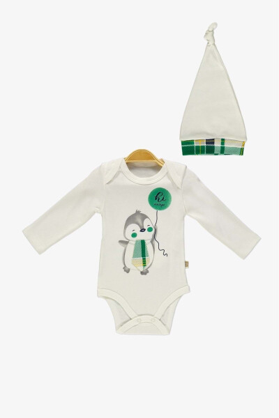 Tie Penguin Bodysuit, Pants, Hat Cotton Set MNK0587 GREEN - 19