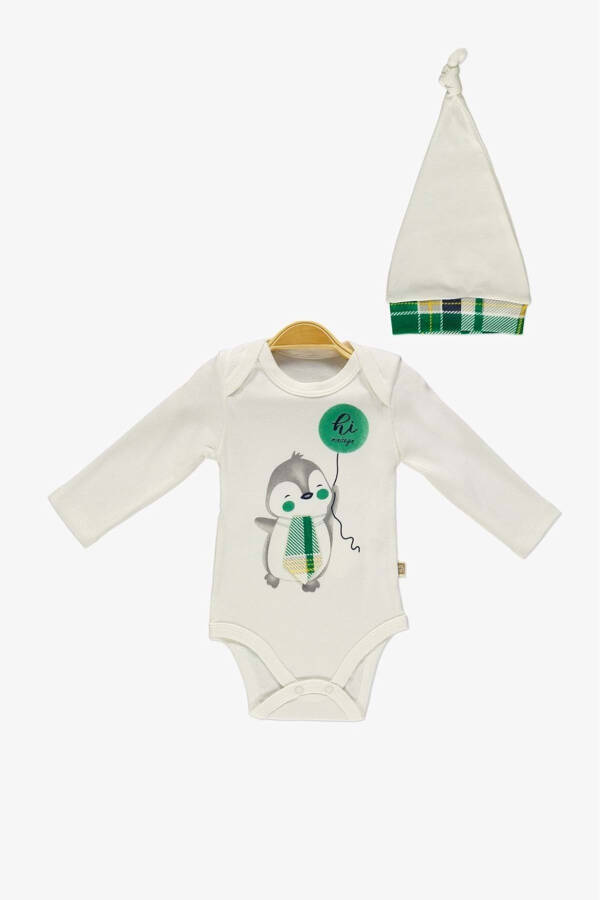 Tie Penguin Bodysuit, Pants, Hat Cotton Set MNK0587 GREEN - 7