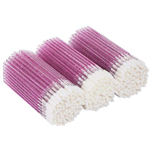 Tifanso 300 PCS Lip Brush, Disposable Lip Wands Make Up Applicators, Lip Gloss Wands Applicator Tool Lipstick Brush, Beauty Cosmetic Kits (Crystal Purple) - 1