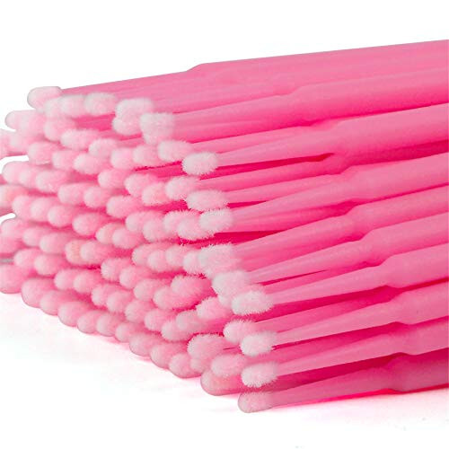 Tifanso 400PCS Micro Cotton Swabs, Micro Swabs for Eyelash Extension, Disposable Micro Applicator Brush Micro Eyelash Swabs Pink(Head Diameter: 2.0mm) - 4