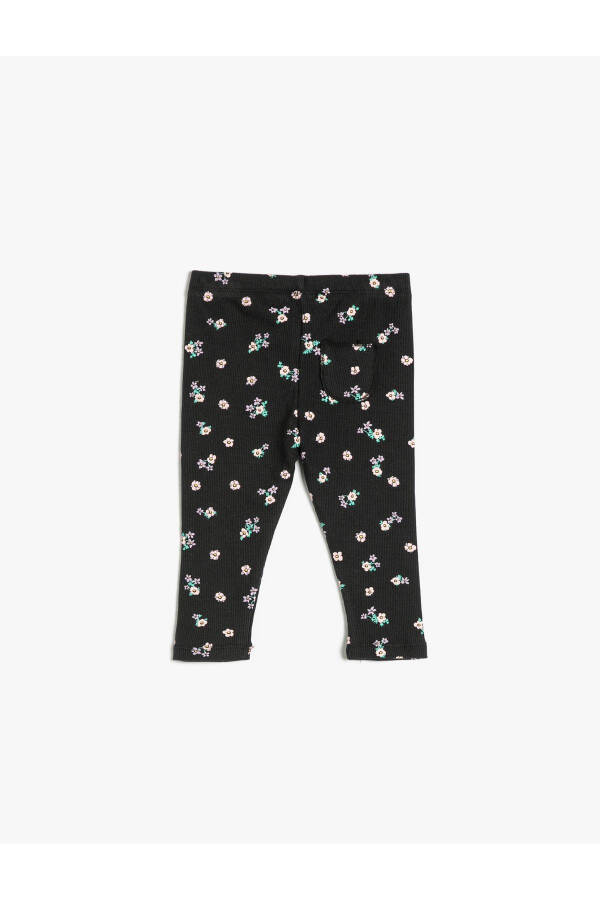 Tights with floral bow details and ribbed cotton. - 2