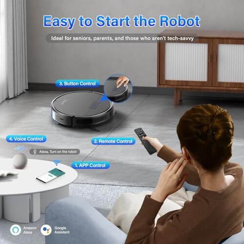 Tikom Robot Vacuum and Mop Combo, Robot Vacuum Cleaner with Powerful Suction, Super Thin, Self-Charging Robotic Vacuum Cleaner for Carpet, Pet Hair, Hard Floors, APP & Remote Control - 2