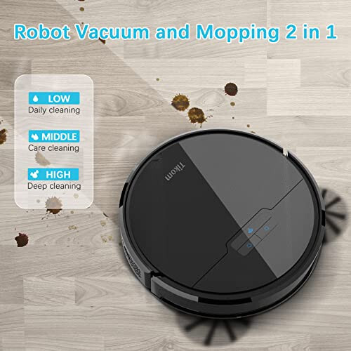 Tikom Robot Vacuum and Mop, G8000 Robot Vacuum Cleaner, 2700Pa Strong Suction, Self-Charging, Good for Hard Floors, Black - 4