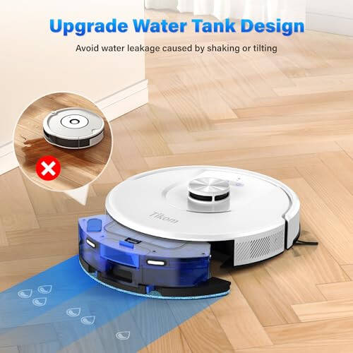 Tikom Robot Vacuum and Mop, L8000 Laser LiDAR Navigation Robotic Vacuum, 150Mins Max, 45dB, 14 No-Go Zones, 20 Virtual Walls, Self-Charging, Good for Pet Hair, Carpet, Hard Floor, White - 7