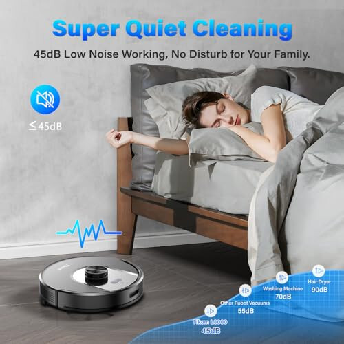 Tikom Robot Vacuum and Mop, L8000 Laser LiDAR Navigation Robotic Vacuum, 3000Pa Suction, 150Mins Max, 45dB, 14 No-Go Zones, 20 Virtual Walls, Self-Charging, Good for Pet Hair, Carpet, Hard Floor - 6