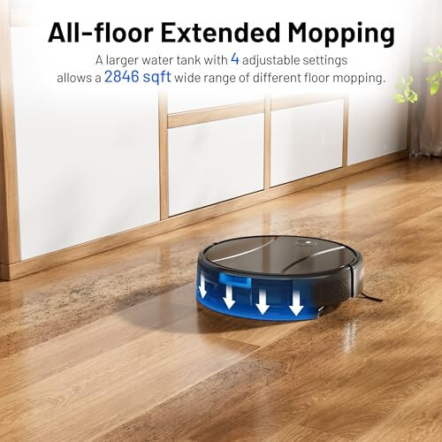 Tipdiy Robot Vacuum and Mop Combo,4200Pa Powerful Robotic Vacuum Cleaner with Self-Charging, Home Automatic Robot Aspiradora for Hardwood Floor, Low Carpet, Pet Hair, App&Voice&Remote Control - 5