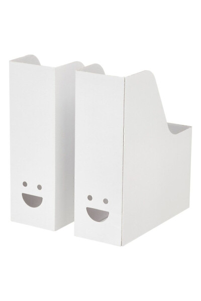 Tjabba Smiling Face 2 Pack White Box Folder File Magazine Document File - 9