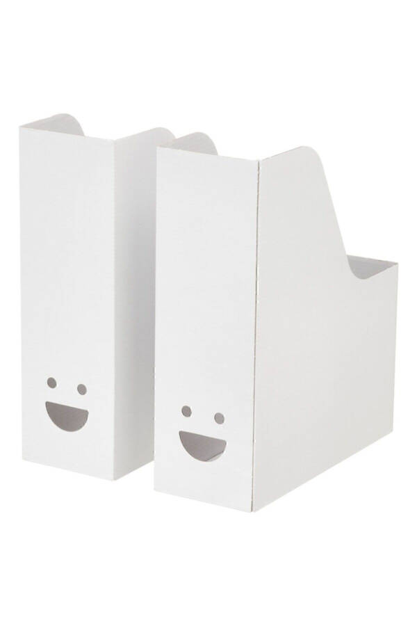 Tjabba Smiling Face 2 Pack White Box Folder File Magazine Document File - 9