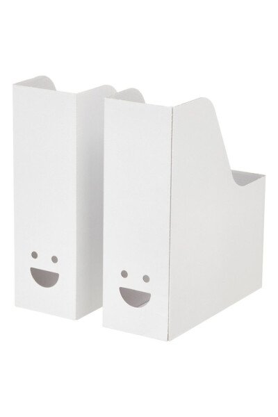 Tjabba Smiling Face 2 Pack White Box Folder File Magazine Document File - 13