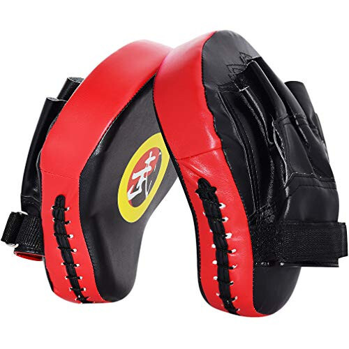 TLBTEK 2PCS Curved Punching Mitts Boxing Pads Hand Target Boxing Pads Gloves Training Focus Pads Kickboxing Muay Thai MMA Martial Art UFC Punch Mitts for Kids, Men & Women - 1