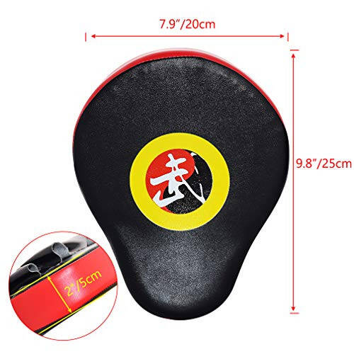 TLBTEK 2PCS Curved Punching Mitts Boxing Pads Hand Target Boxing Pads Gloves Training Focus Pads Kickboxing Muay Thai MMA Martial Art UFC Punch Mitts for Kids, Men & Women - 2