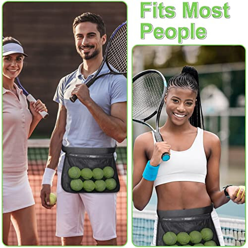 TOBWOLF Adjustable Tennis Ball Band Holder, Pickleball Waist Pouch Holder, Mesh Waist Hip Ball Bag Pouch Carrier, Fanny Pack Holding 8-10 Tennis or Pickleball, Waist Hip Bag for Tennis, Cycling, Golf - 7