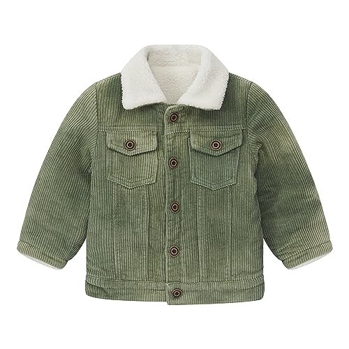 Toddler Boy Winter Corduroy Jacket Baby Girl Fall Sherpa Lined Outwear Coat - 2