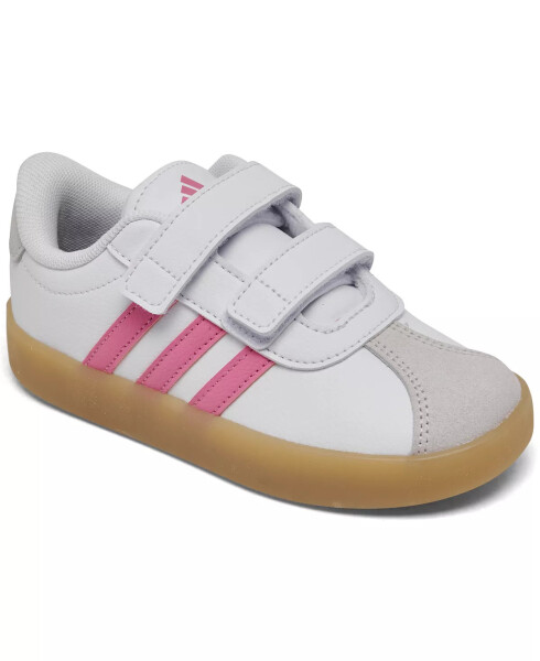 Toddler Girls VL Court 3.0 Fastening Strap Casual Sneakers from Finish Line White/pink - 1