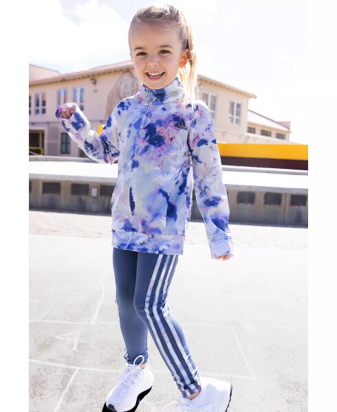 Toddler & Little Girls 2-Pc. Printed Tricot Jacket & Leggings Set Blue W/ Multi - 6