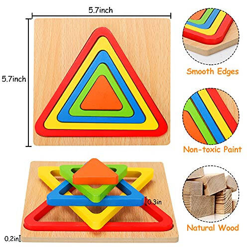 Toddler Puzzles Montessori Toy Wooden Shape Sorting Puzzle Sensory Toy Toddler Activities Preschool Learning Educational Autistic Developmental Toy 1 2 3 Year Old 1-3 0-2 Dementia Games Easter Gift - 21