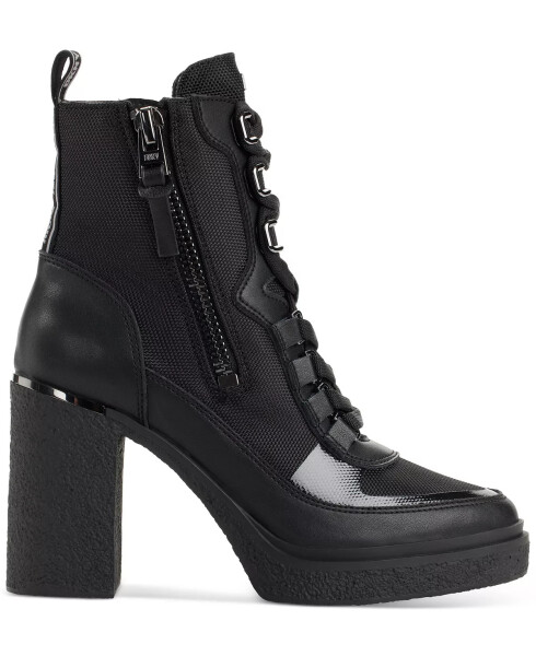 Toia Lace-Up Zip Booties Black - 2