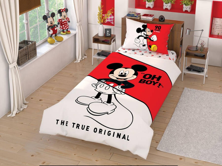 Toj korxoni ostida chiqarilgan Mickey Mouse bitta kishilik choyshab to'plami - 3