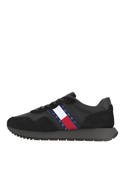 Tommy Hilfiger Black Men's Suede Sneaker TJM MODERN RUNNER - 1