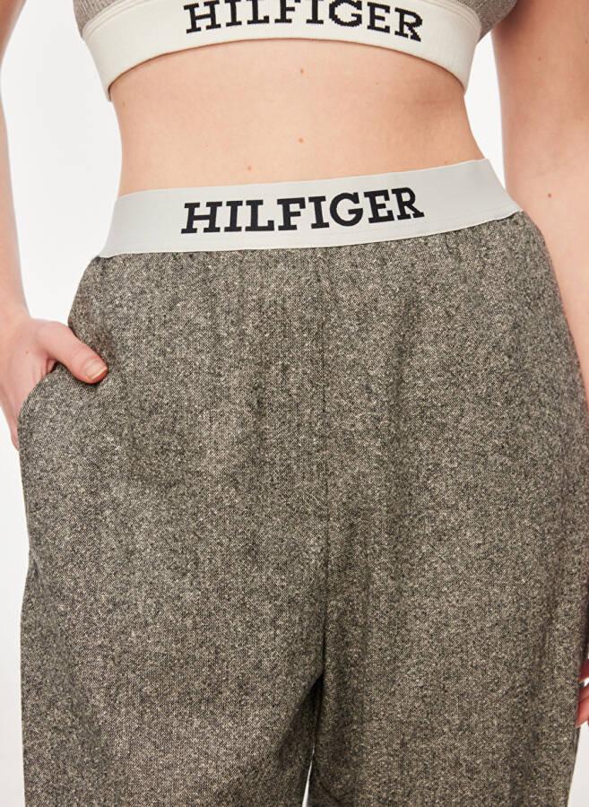 Tommy Hilfiger High Waist Regular Fit Grey Women's Trousers WW0WW404360IM - 4