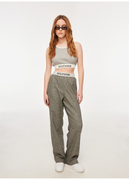 Tommy Hilfiger High Waist Regular Fit Grey Women's Trousers WW0WW404360IM - 7