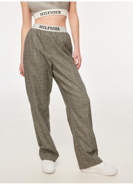 Tommy Hilfiger High Waist Regular Fit Grey Women's Trousers WW0WW404360IM - 8