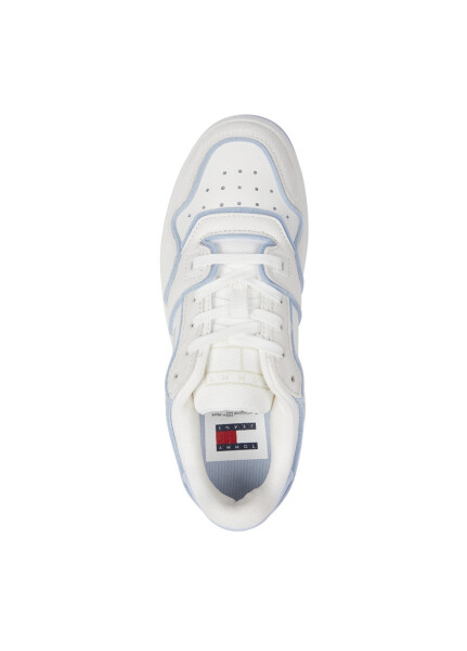 Tommy Hilfiger White - Blue Women's Leather Sneaker EN0EN02420YBL - 3