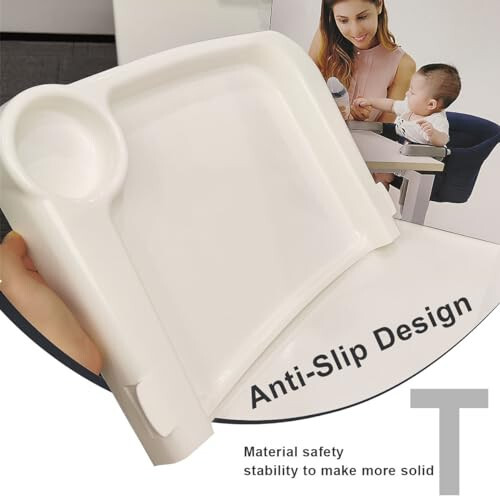 TOONOON Fast Dining Tray, Indispensable Accessory for Hook on High Chair- Make Meal Easy for Child, Removable Dining Tray - Easy to Carry and Install, Non Slip/Space Saver/Reusable, White - 35