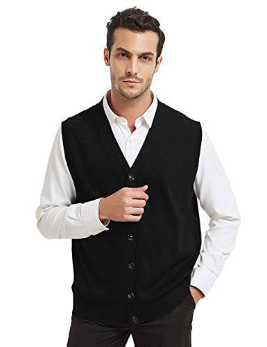 TopTie Mens Sweater Vest Solid Knitted Lightweight Thermal Cardigan - 2