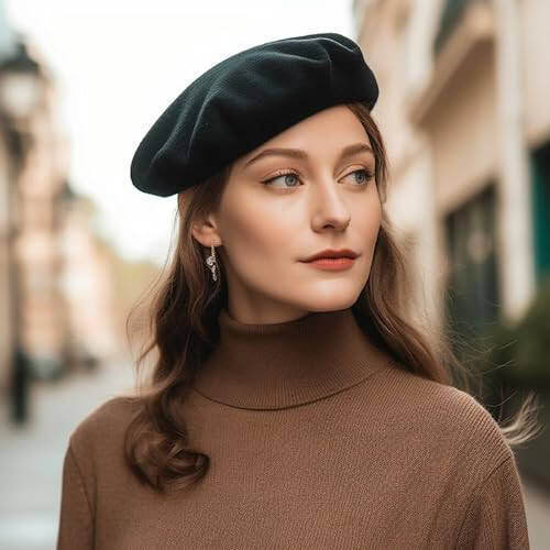 TopTie Women Classic French Style Beret Artist Basque Beanie Hat - 7