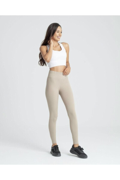 Tosh rangi korsetli chiziqli leggins - 9