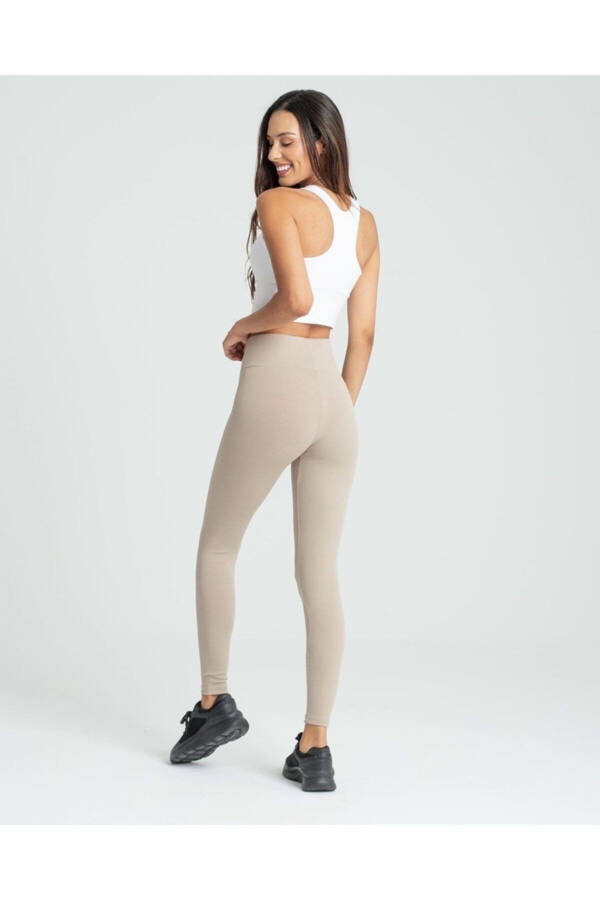 Tosh rangi korsetli chiziqli leggins - 6