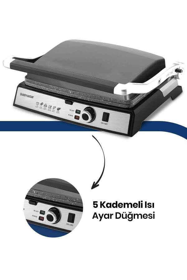 Tostmix Antrasit Zanglamaydigan Po'lat 2000 Vat Granit Olinadigan Plastinkali Toaster va Grill Mashinasi - 30