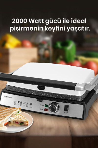 Tostmix Süt Beyazı Paslanmaz Çelik 2000 Watt Granit Çıkarılabilir Plakalı Tost ve Izgara Makinesi - 31