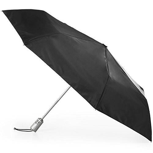 totes Automatic Eco Open Close Water-Resistant Travel Folding Umbrella with Sun Protection - 1