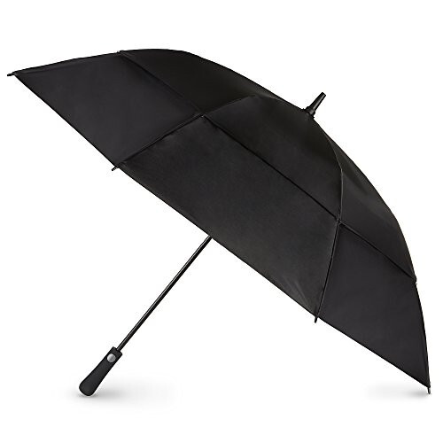 Totes Automatic Open Extra Large Vented Canopy Golf Stick Umbrella, Black - 1