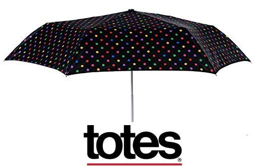 Totes NeverWet Technology, Auto Open Auto Close, Colorful dots on Black 43