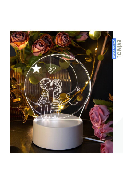 Touch LED Night Light, Adjustable 3D Design Effect Birthday Gifts - 1