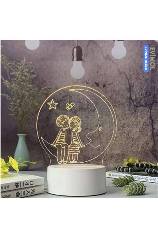 Touch LED Night Light, Adjustable 3D Design Effect Birthday Gifts - 3