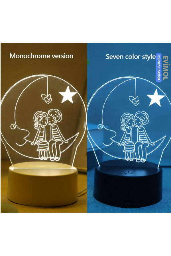 Touch LED Night Light, Adjustable 3D Design Effect Birthday Gifts - 4