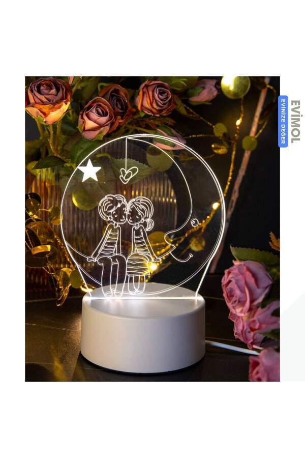 Touch LED Night Light, Adjustable 3D Design Effect Birthday Gifts - 5