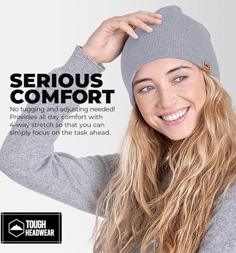 Tough Headwear Daily Knit Beanie - Beanies Hats for Men - Winter Hats for Men & Women - Warm Knitted Hats for Cold Weather - 6