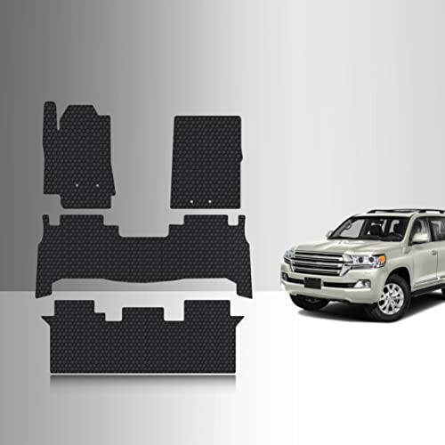 TOUGHPRO Floor Mats Accessories 1st + 2nd + 3rd Row Compatible with Toyota Land Cruiser All Weather Heavy Duty Custom Fit Black Rubber 2013 2014 2015 2016 2017 2018 2019 2020 2021 - 1